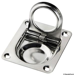 Maniglia Per Portello A Scomparsa In Acciaio Inox 316 Per Barche - Chiusura A Scomparsa Lucidata A Specchio, Dimensioni 96x69mm