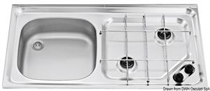 Lavello sinistro + 2 fuochi inox [Osculati]