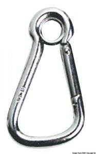 Moschettone inox grande con occhio 14 mm