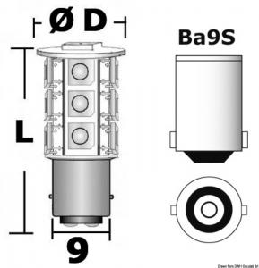 Lampadina 12 V BA9S 8,5 W 95 lm