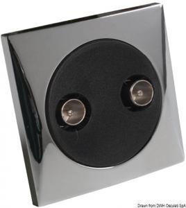 Doppia presa cromata per antenna
