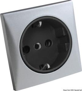 Presa AC 220 V tipo Schuko satinata