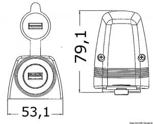 Presa USB con carenatura per fissaggio su piano