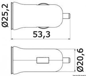 Adattatore presa corrente/doppia USB