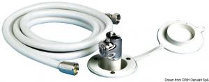 Doccetta Mizar bianca tubo PVC 2,5 m in piano