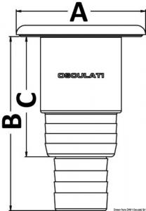 Tappo imbarco costampato Ø50+Ø38mm WASTE ISO 8099