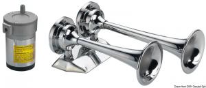 Tromba cromata 2 corni 12 V