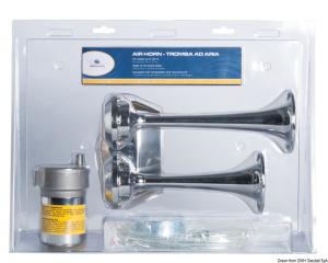 Tromba cromata 2 corni 12 V