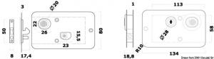 Serratura per porte scorrevoli universale DX/SX