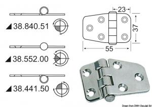 Cerniera inox 55x37 mm