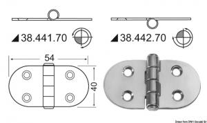 Cerniera inox 68x39 mm