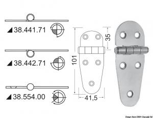 Cerniera inox 107x39 mm