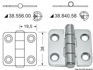 Cerniera inox 38x39 mm
