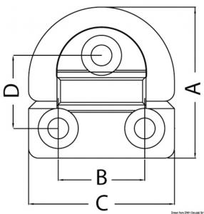 Pad eye 59x61 mm anello 8 mm BL 4000 kg
