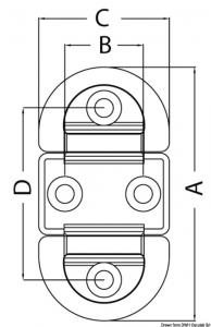 Pad eye 75x126 mm doppio anello 10 mm BL 12000 kg