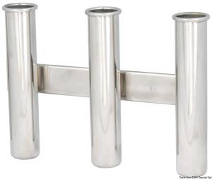 Reggicanne inox a parete 3 posti