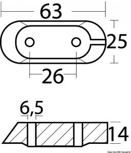 Anodo zinco cavalletto Yamaha 4/70 HP