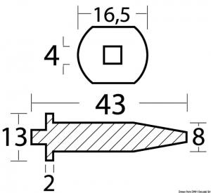 Anodo cilindro per Yamaha 20/30 HP