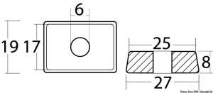 Anodo alluminio Mercury 4/5/6 HP