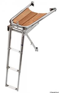 Delfiniera inox/teak con scaletta 3 gradini