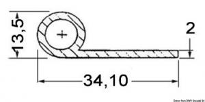 Profilo grigio 2x34,1x13,5 mm