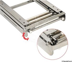 Scaletta inox stretta a scomparsa 3 gradini