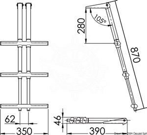 Scaletta Diver telescopica 3 gradini nera