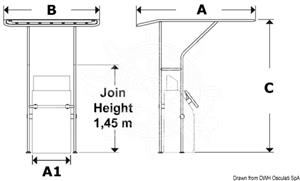 T-Top in lega leggera 1700x1200x2050 mm