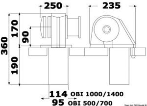 Verricello Italwinch Obi 1000 W - 24 V con campana - barbotin 8 mm