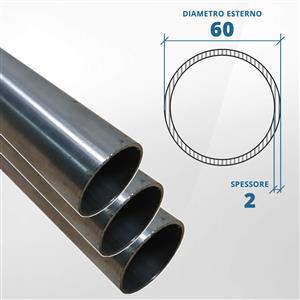 Tubo diametro 60.3 spessore 2,0 mm (opaco) - AISI 316L [Tuttoinox]
