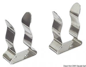 Clip in Acciaio Inox per bloccaggio ganci accosto, canne pesca ecc