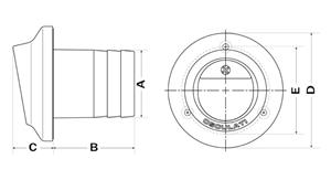 Uscita scappamento per tubi 100 mm