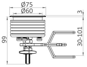 Kit 5 alzapagliolo Eclipse MK2 75 mm