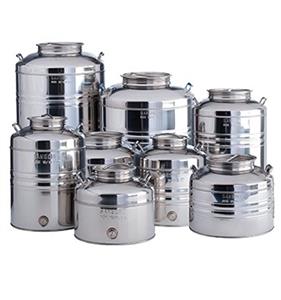 Contenitore olio e vino inox AGGRAFFATO da lt.100 predisposizione rubinetto [Sansone]