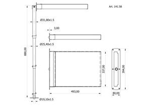 Scaletta telescopica 3 gradini acciaio inox 