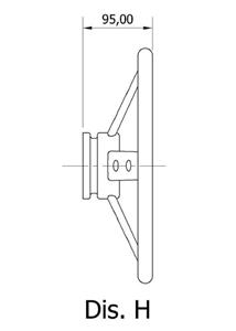 Volante in mogano con razze in acciaio inox diametro 350