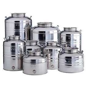 Contenitore olio e vino inox AGGRAFFATO da lt.20 predisposizione rubinetto [Sansone]