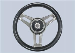 Volante in acciaio inox con impugnatura tipo carbonio [Mavimare]