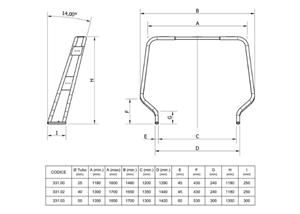 Roll bar ribaltabile in acciaio inox aisi 316 tubo diametro 25 sagomato