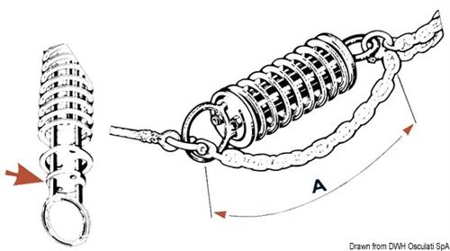 Molla ormeggio inox ad alta resistenza 500 mm 