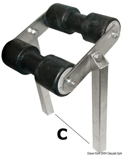 Rullo basculante centrale tubo 40 x 40 mm