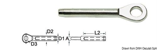 Terminale inox occhio Ø 3 mm