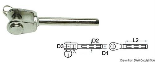 Terminale inox forcella Ø 6 mm
