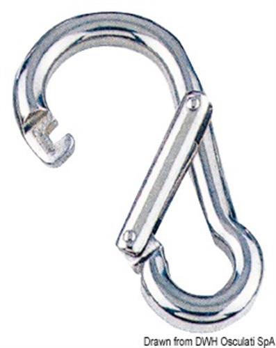 Moschettone inox apertura asimmetrica 100 mm