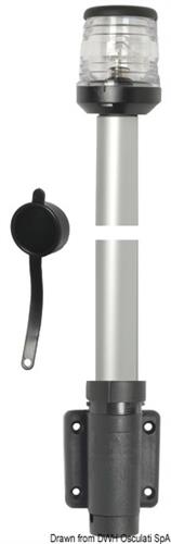 Asta 100 cm fanale 360° nero a parete