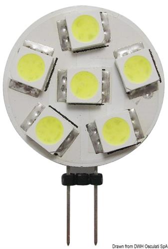 Lampadina 6 LED G4 Ø 24 mm attaco laterale