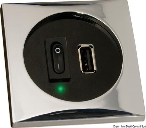 Presa USB cromata 5 V