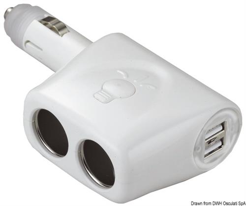 Sdoppiatore di alimentazione + doppio USB