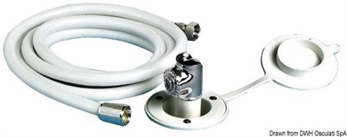 Doccetta Mizar bianca tubo PVC 2,5 m in piano