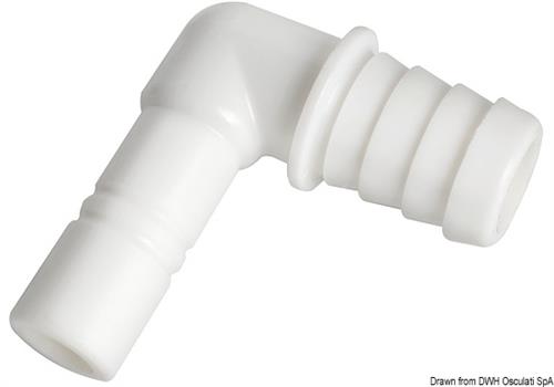 Raccordo cilindrico a gomito per tubo flessibile da 20 mm WHALE